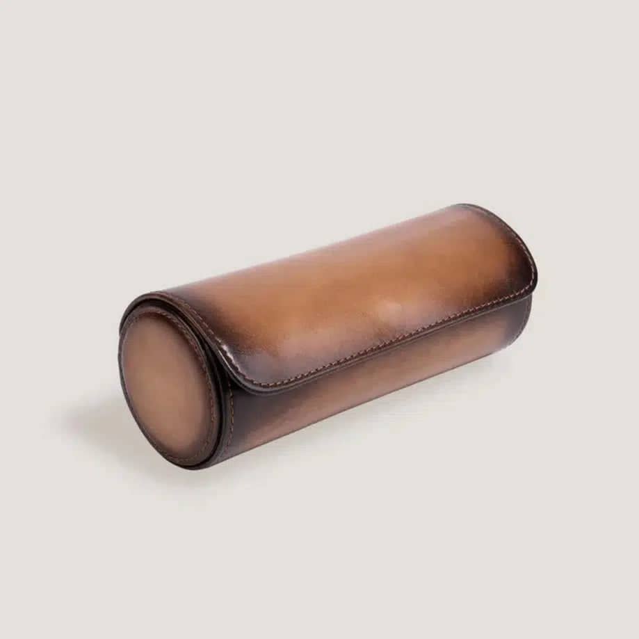 Porta Orologi - Aras Rotolo Marrone Miele-Le Remontoir-1