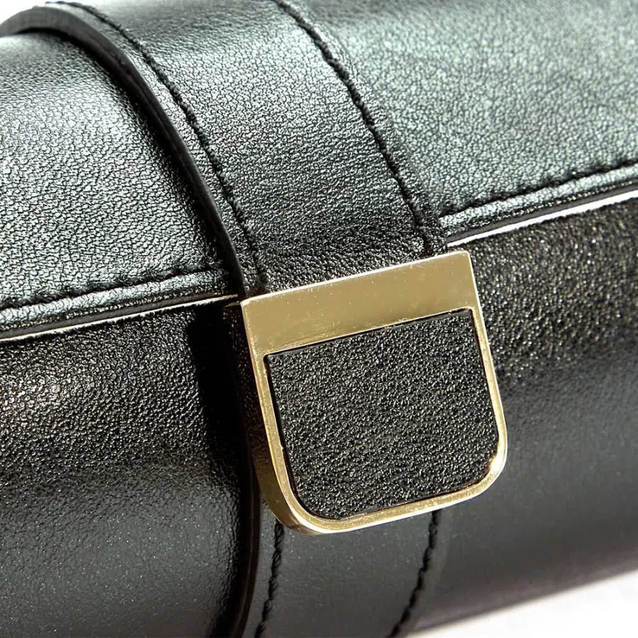 Doppio porta orologi Palermo con pochette portagioielli nera-Le Remontoir-2