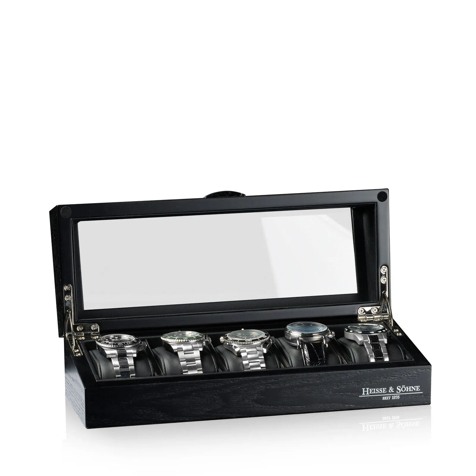 Porta Orologi - Vetrinetta Oxford 5 Orologi Nero-Porta Orologi-1