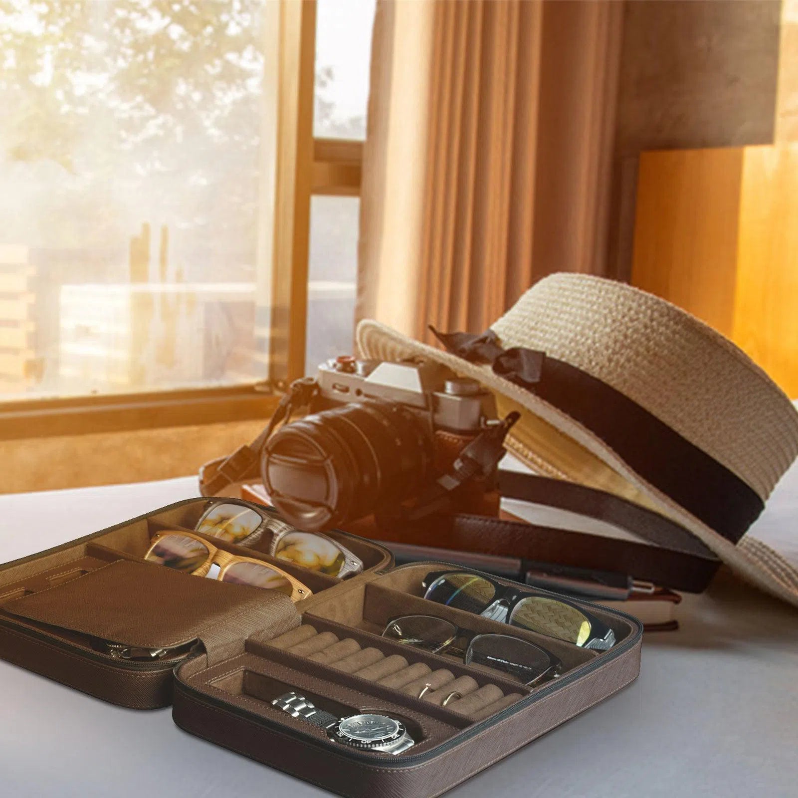 Porta Orologi - Lifestyle Saffiano Marrone-Le Remontoir-8