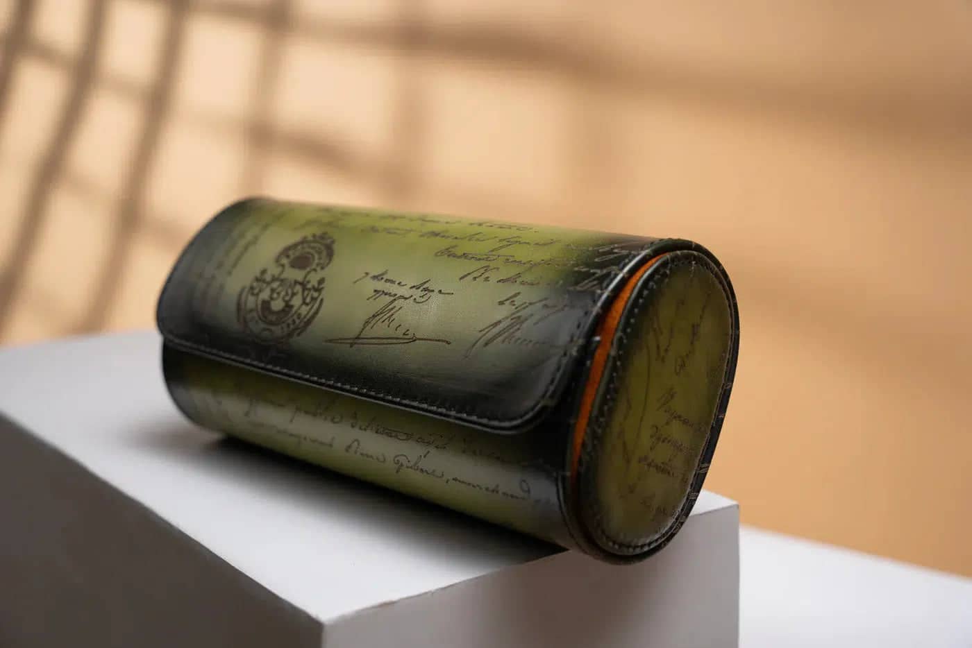 Porta Orologi - Galata Pergamena Platino Oliva Verde-Le Remontoir-2