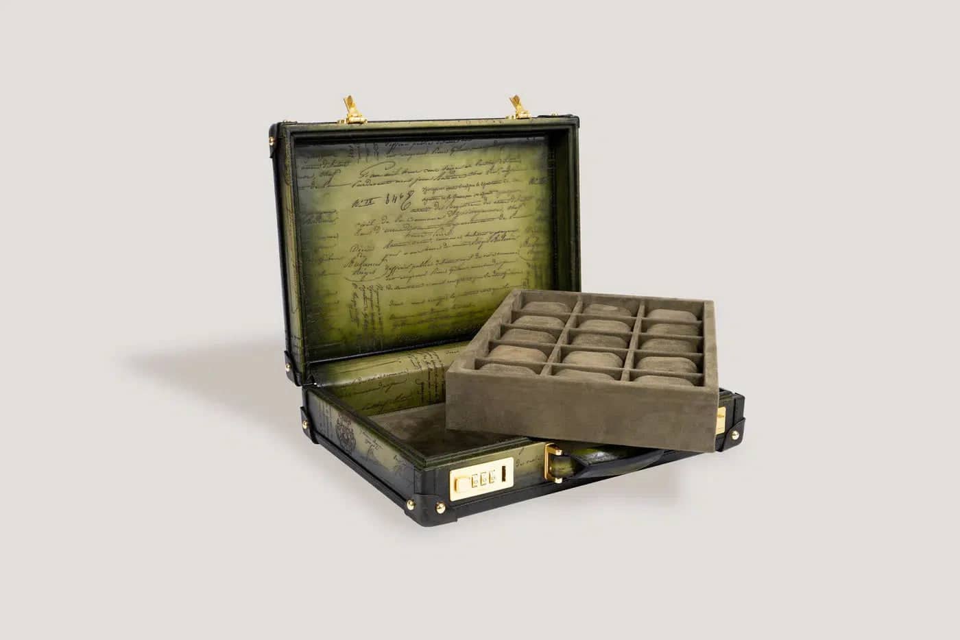 Porta Orologi - Edizione Master Pergamena Verde Oliva-Le Remontoir-5