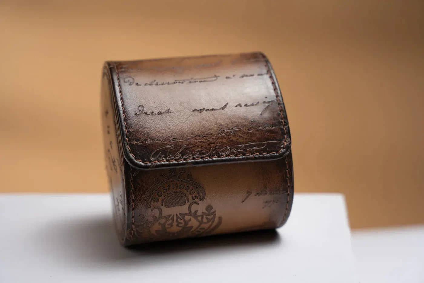 Porta Orologi - Galata Pergamena Platino Java Marrone-Le Remontoir-2