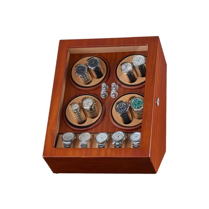 Carica orologi automatici Octuor marrone chiaro con 5 porta orologi-Le Remontoir-1