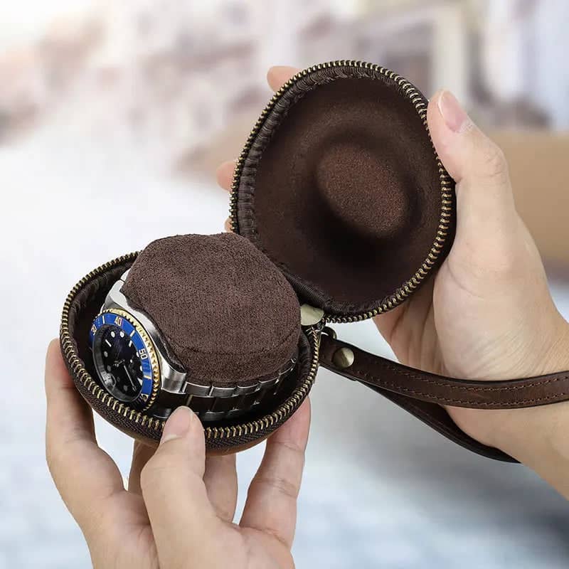 Custodia porta orologi equestre scura-Le Remontoir-3