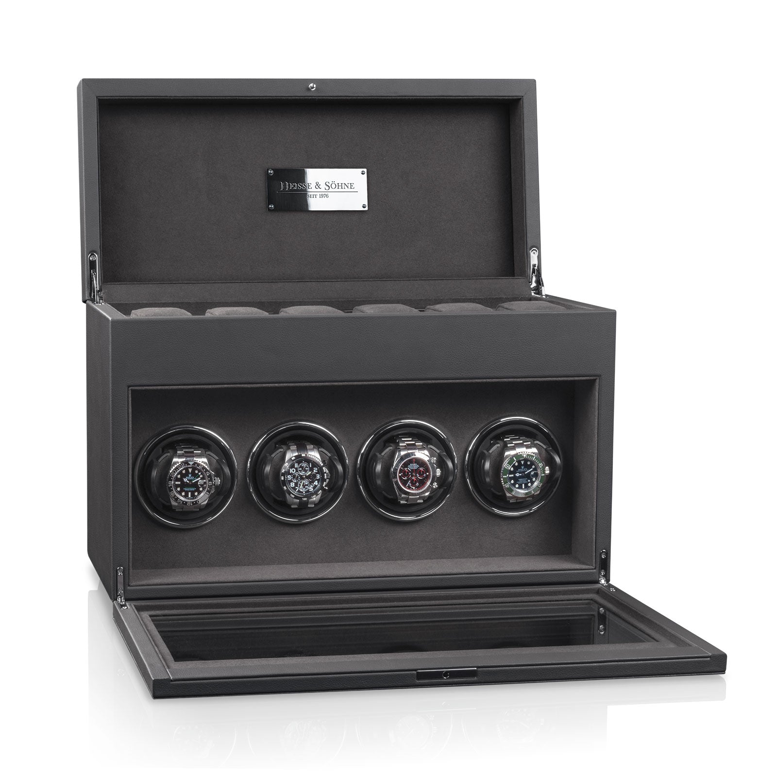 Carica orologi automatici - Vancouver 4 Antracite nero-Le Remontoir-3