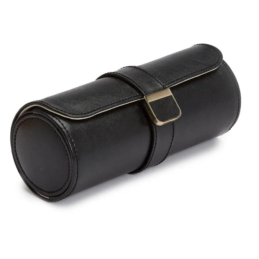 Doppio porta orologi Palermo con pochette portagioielli nera-Le Remontoir-5