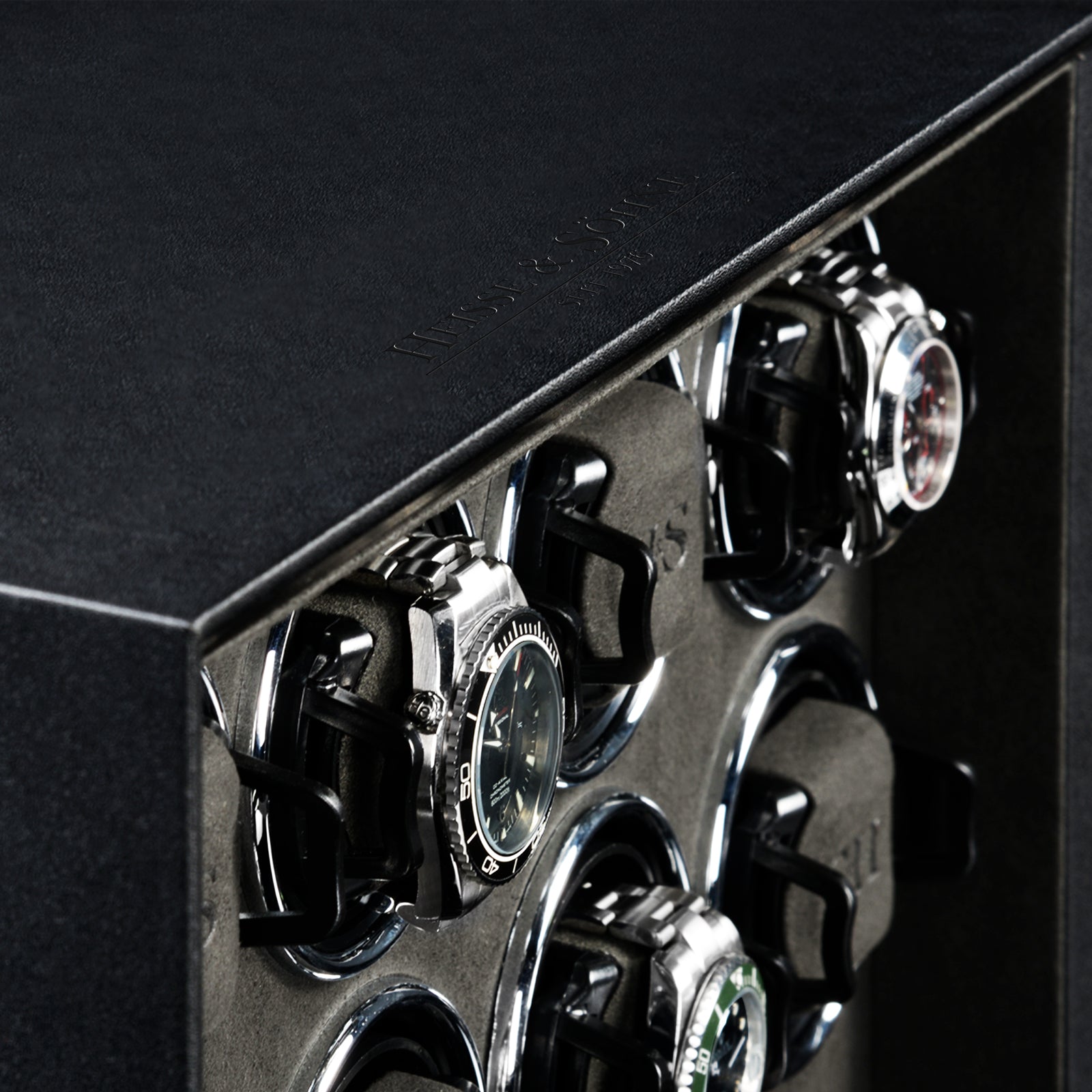 Carica Orologi Automatici - Custode 16 Pelle Nera-Le Remontoir-4