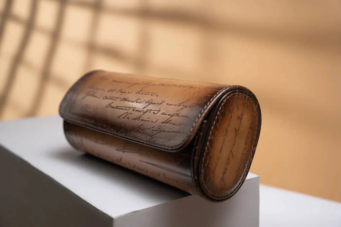 Porta orologi - Galata Pergamena Platino Java Marrone-Le Remontoir-2