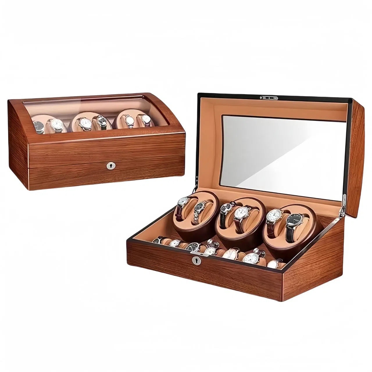 Carica Orologi Automatici 6 Orologi + 7 spazi Porta Orologi Frassino Marrone-Le Remontoir-1