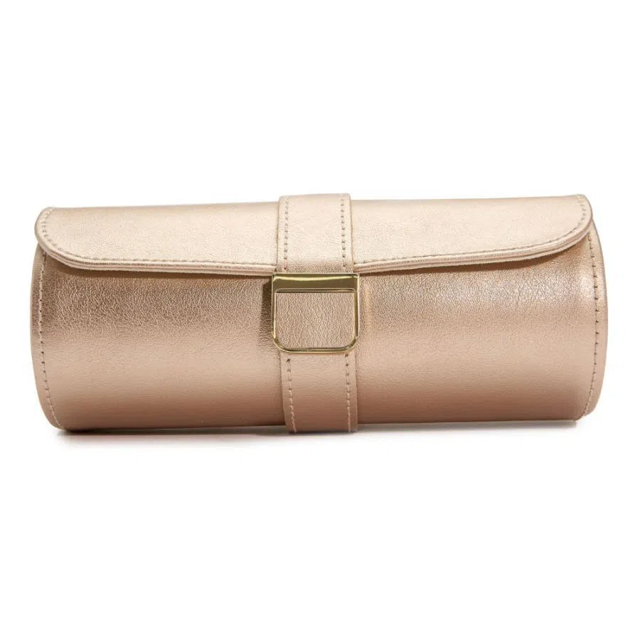 Doppio Porta Orologi Palermo con Pochette per Gioielli Rosa Oro-Le Remontoir-1