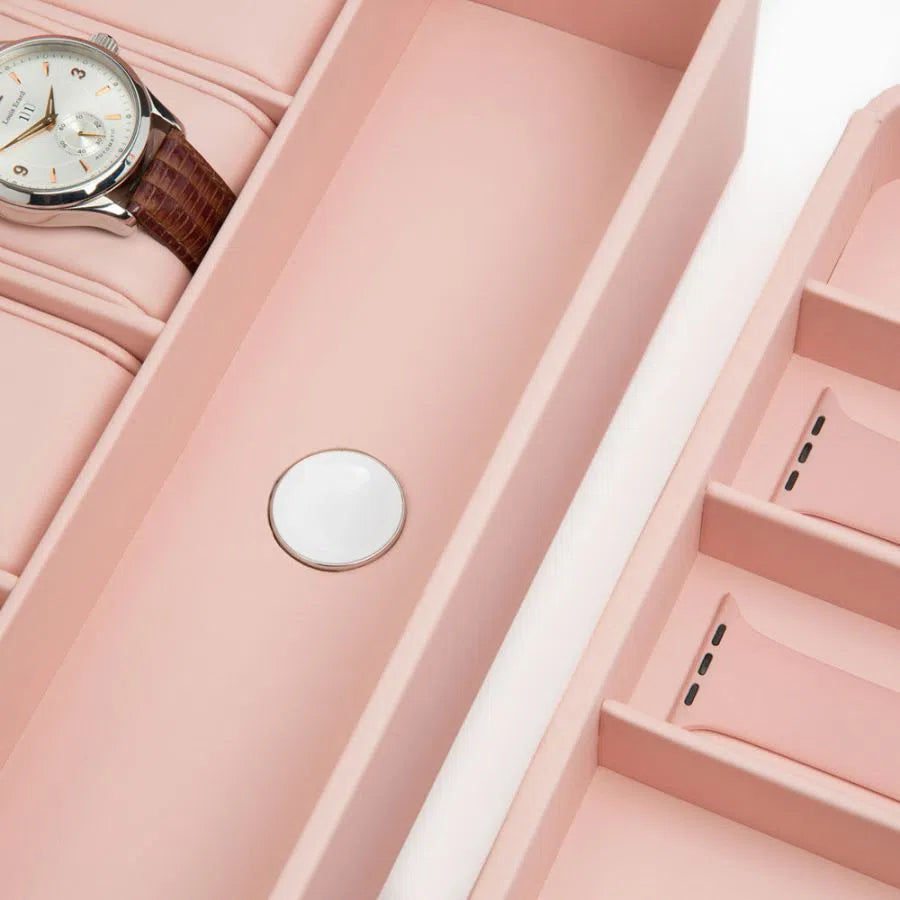 Porta orologi 5 pezzi con vassoio per braccialetti Apple Watch - Quarzo rosa-Le Remontoir-3
