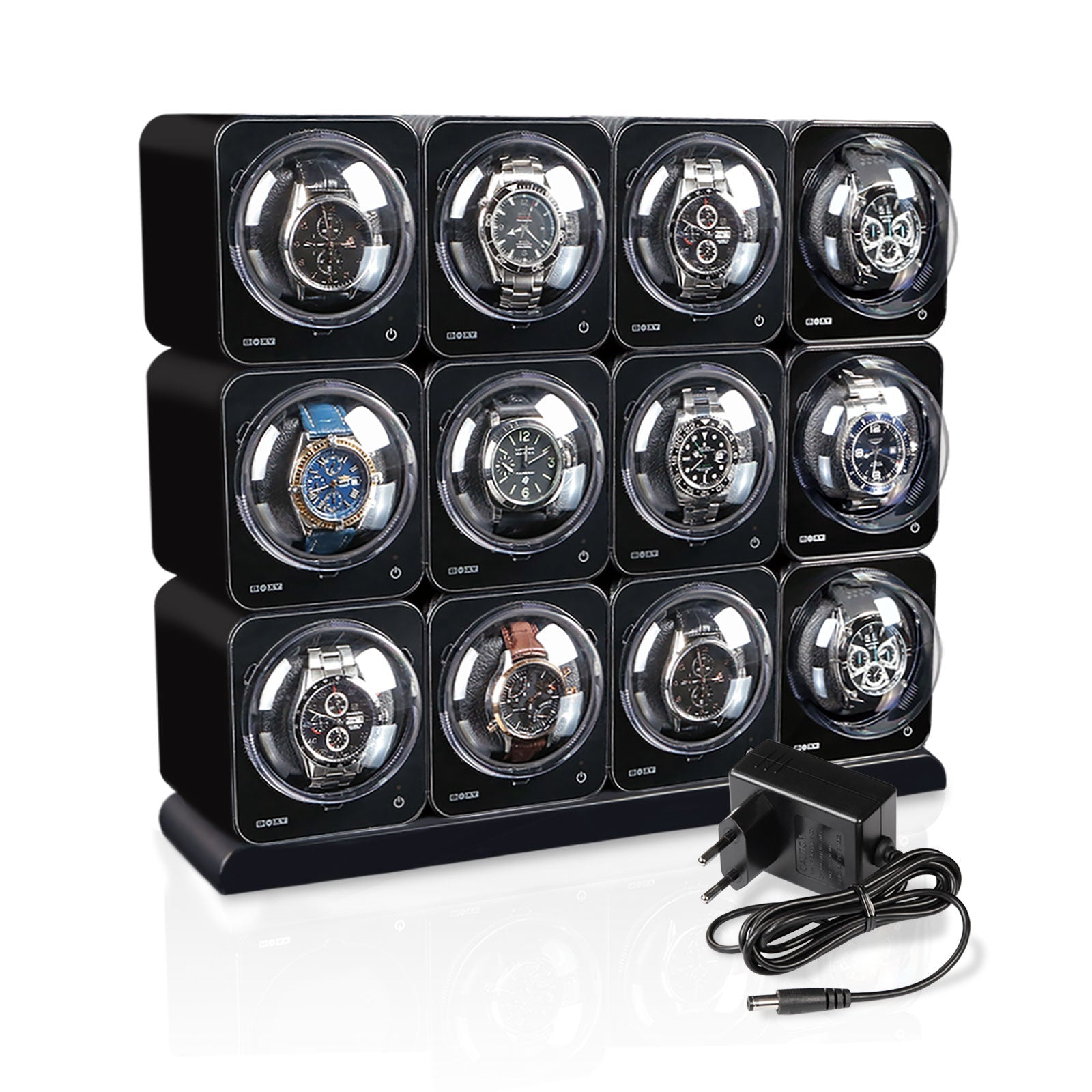 Carica Orologi Automatici Boxy Fancy Brick 12 - Nero-Le Remontoir-1