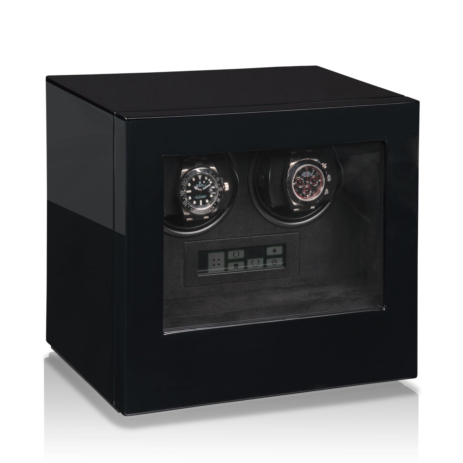 Carica Orologi Automatici - Porta Orologi Compact Smart Tech II Doppio Nero-Le Remontoir-1