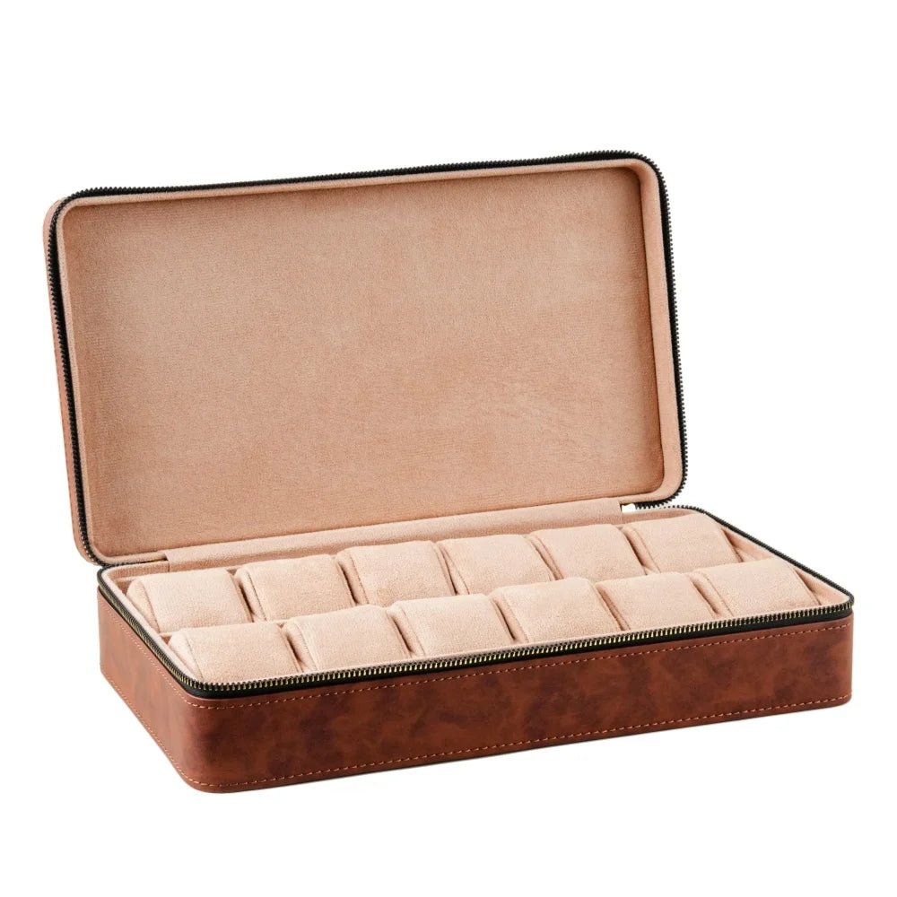 Porta orologi - Pochette Spaziosa Marrone-Le Remontoir-3