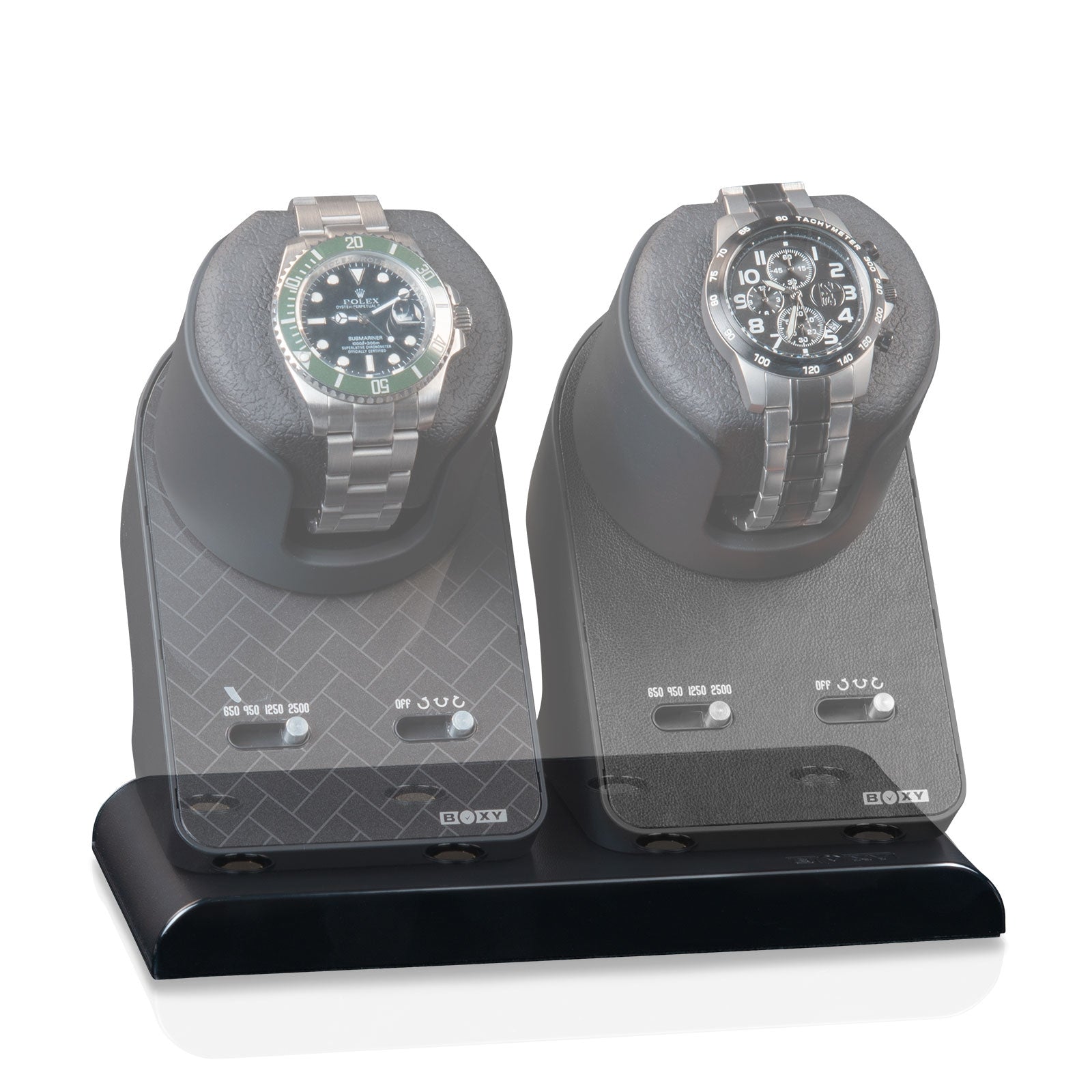 Estensione comodino Boxy BLDC porta orologi/carica orologi automatici in pelle nera-Le Remontoir-5