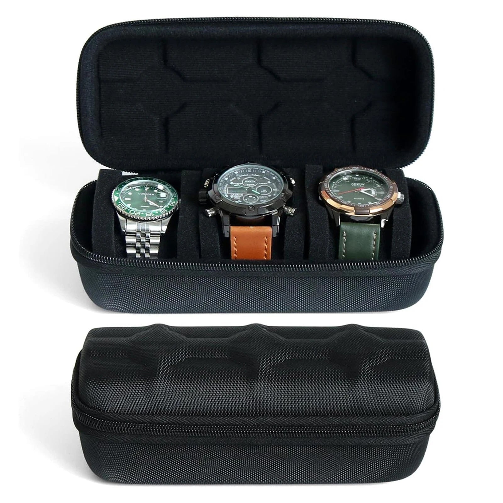 Porta Orologi - Eva Nera 3 Scomparti-Porta Orologi-1