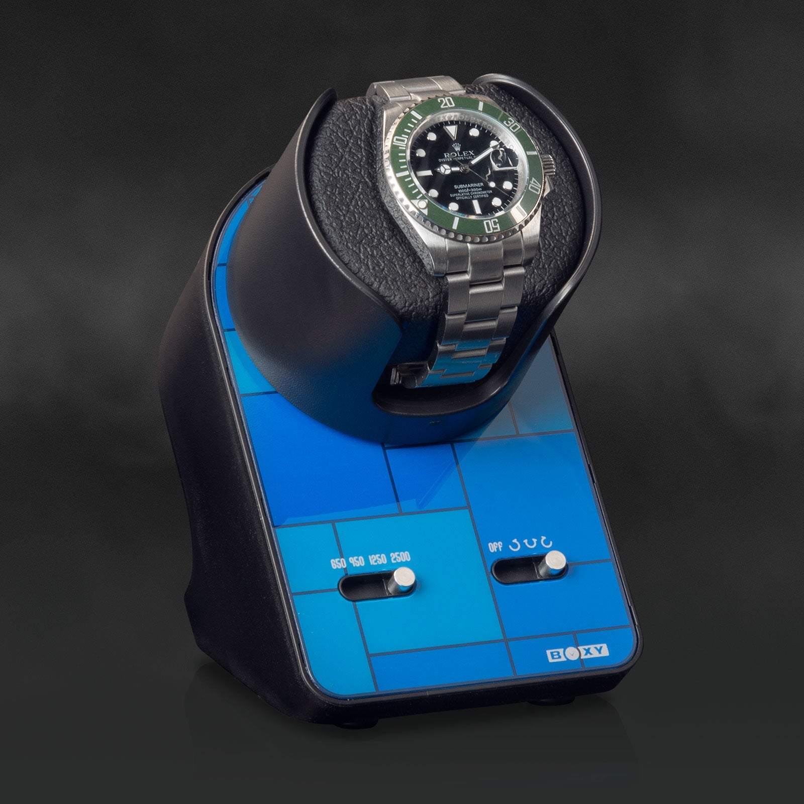 Carica Orologi Automatici Boxy BLDC Nightstand Single Blu-Le Remontoir-5