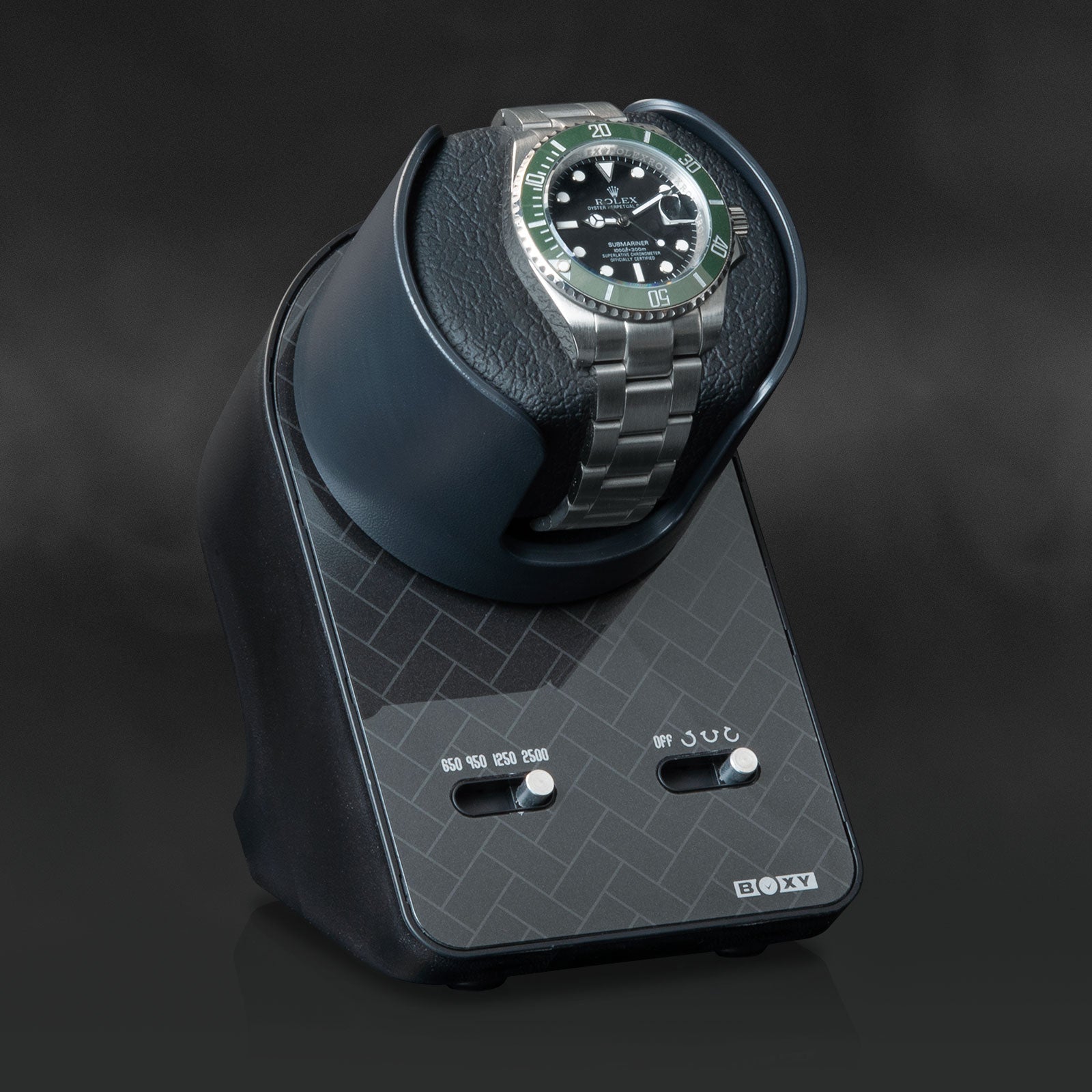 Carica orologi automatici Boxy BLDC Nightstand Single Nero-Le Remontoir-5