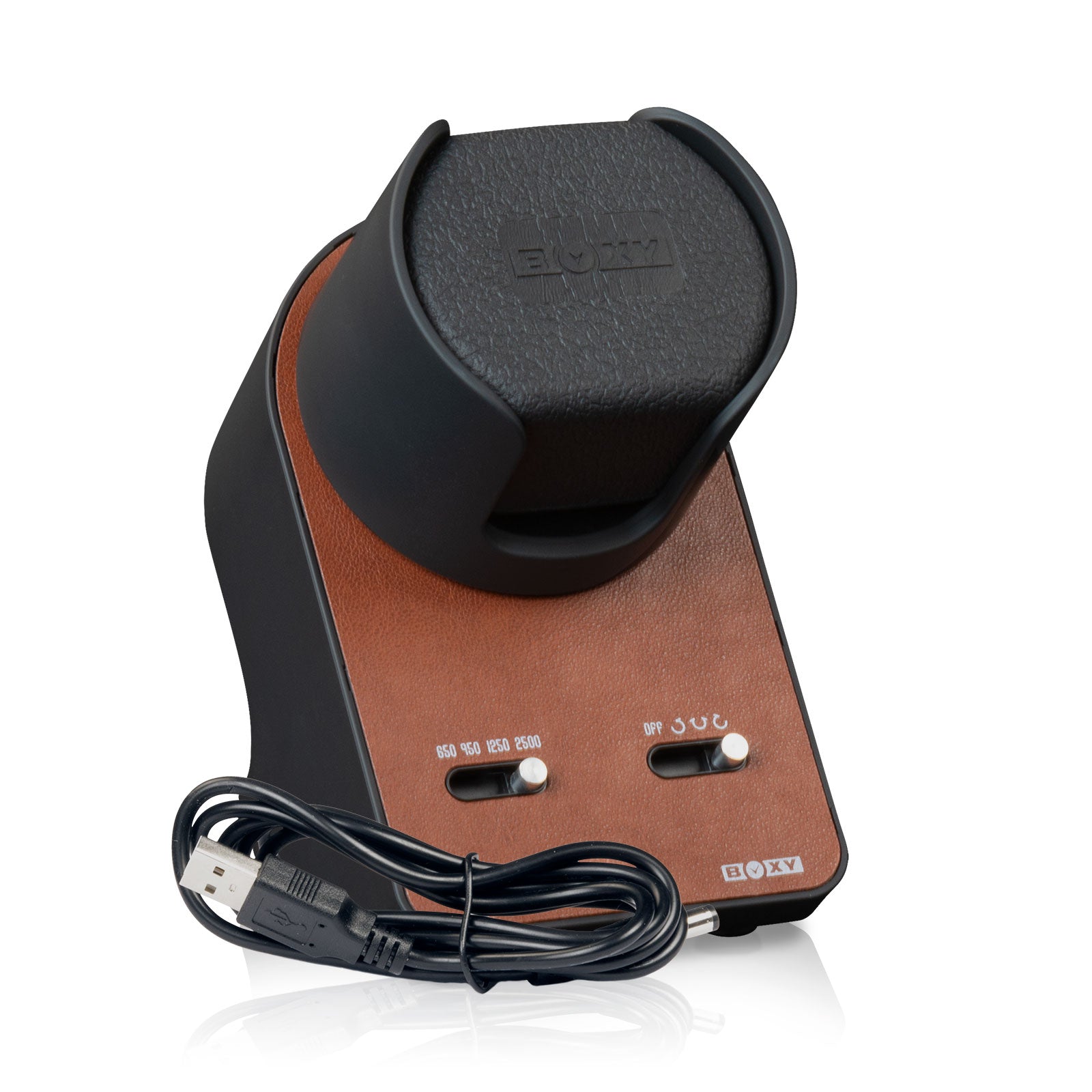 Carica orologi automatici Boxy BLDC Nightstand Extension (EXT) in pelle marrone chiaro-Le Remontoir-3