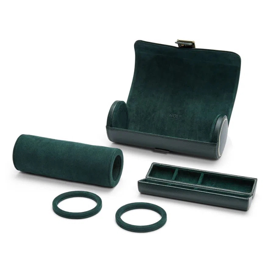 Porta orologi triplo British Racing verde-Le Remontoir-4
