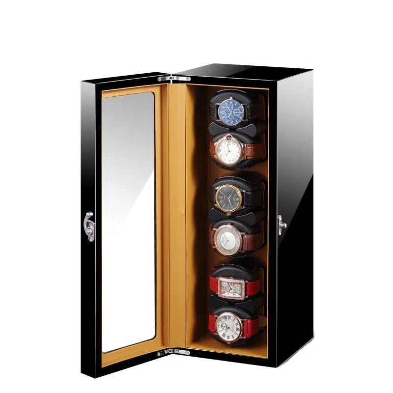 Carica Orologi Automatico LuxeLift in Pelle con 6 Slot-Le Remontoir-1