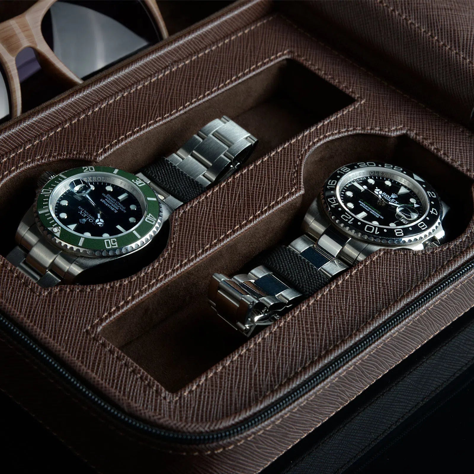 Porta Orologi - Lifestyle Saffiano Marrone-Le Remontoir-6