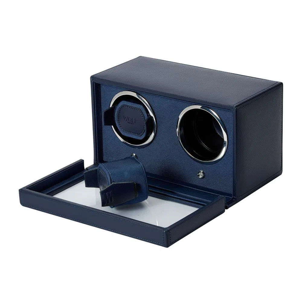 Carica Orologi Automatici - Cubo 2 Orologi Blu Marino con Coperchio-Le Remontoir-2