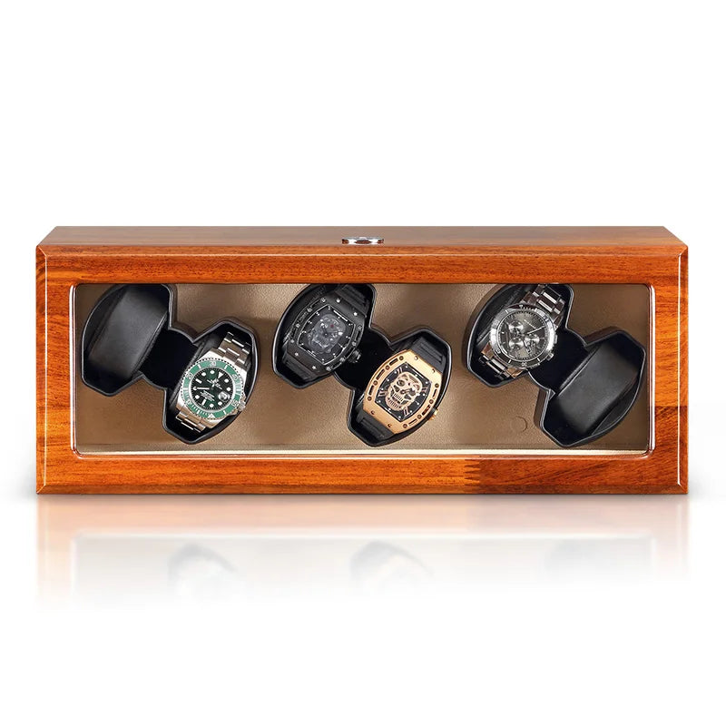 Carica Orologi Automatici - Porta Orologi in legno per 6 orologi, interno beige-Le Remontoir-1