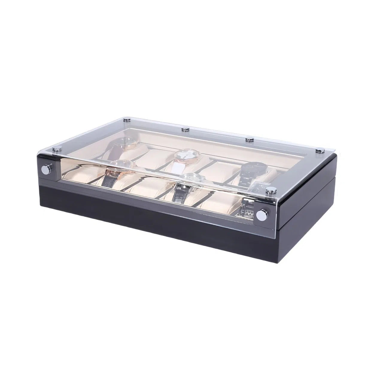 Porta orologi a scacchi con coperchio trasparente spaziosa-Le Remontoir-2