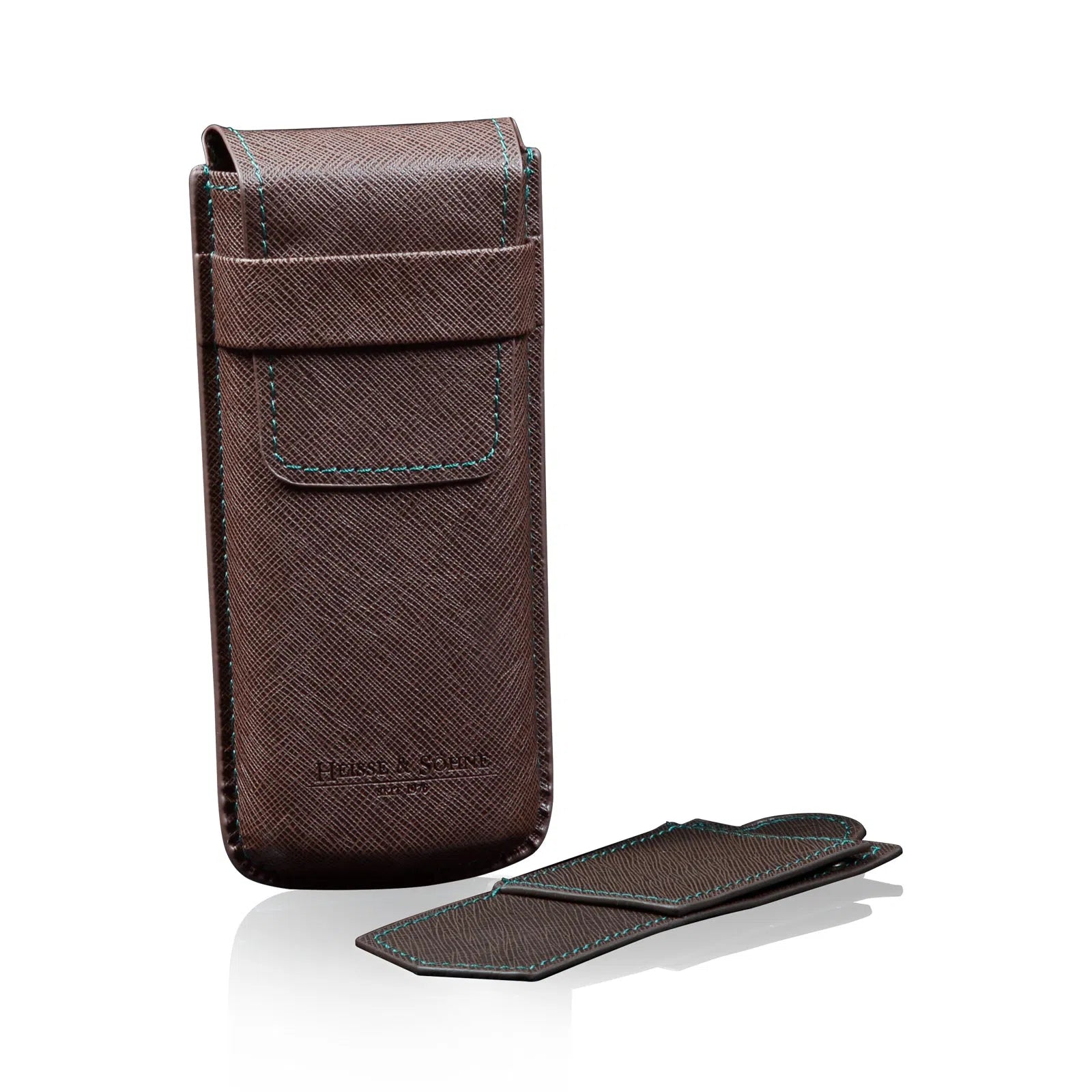 Porta Orologi - Astuccio Mondo Saffiano 1 Orologio Marrone / Verde-Porta Orologi-1