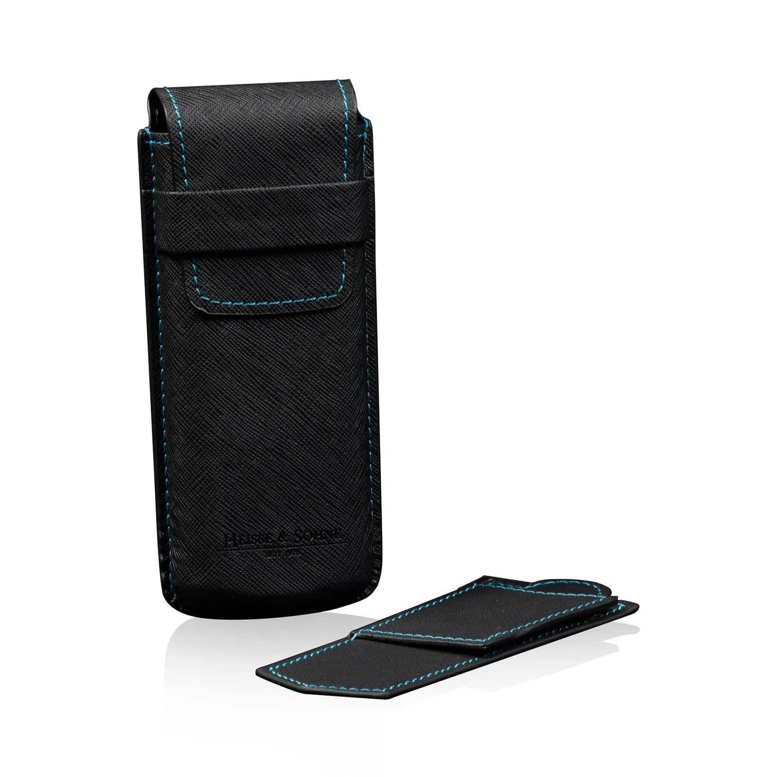 Porta Orologi - Custodia Saffiano Blu-Le Remontoir-5