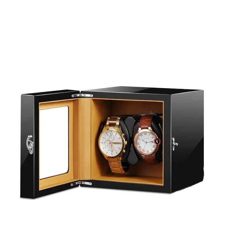 Carica Orologi Automatico LuxeLift in Pelle con 2 Scomparti-Le Remontoir-1