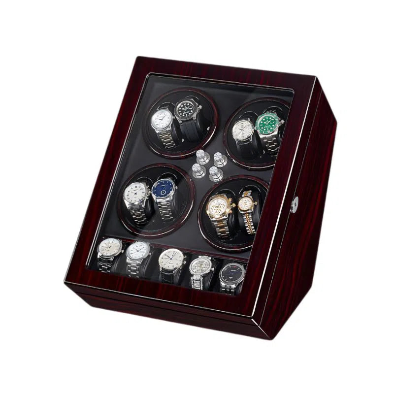 Carica Orologi Octuor Makassar e Nero con 5 Porta Orologi-Le Remontoir-1