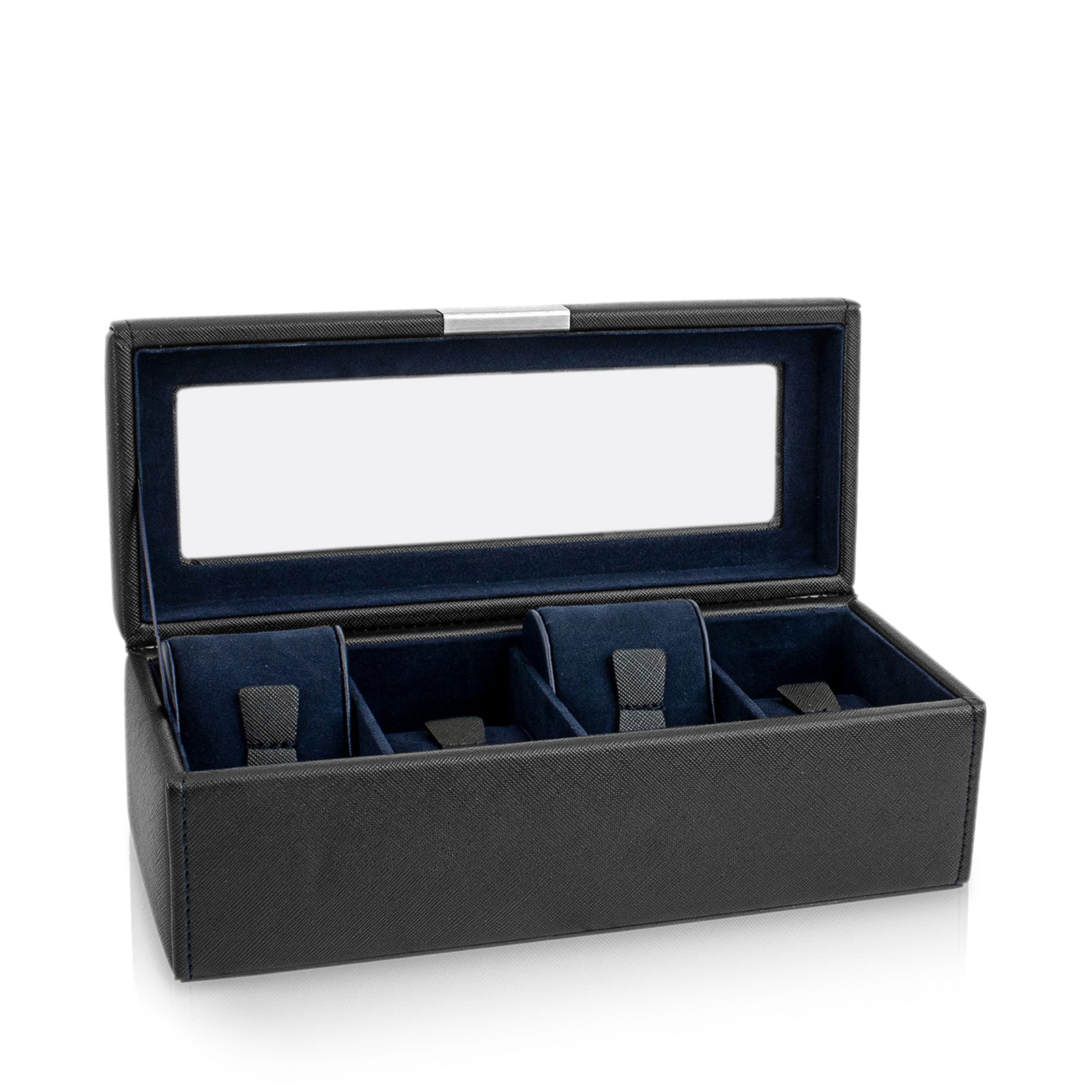 Porta Orologi - Bond Cross Grain 4 Nero-Le Remontoir-1