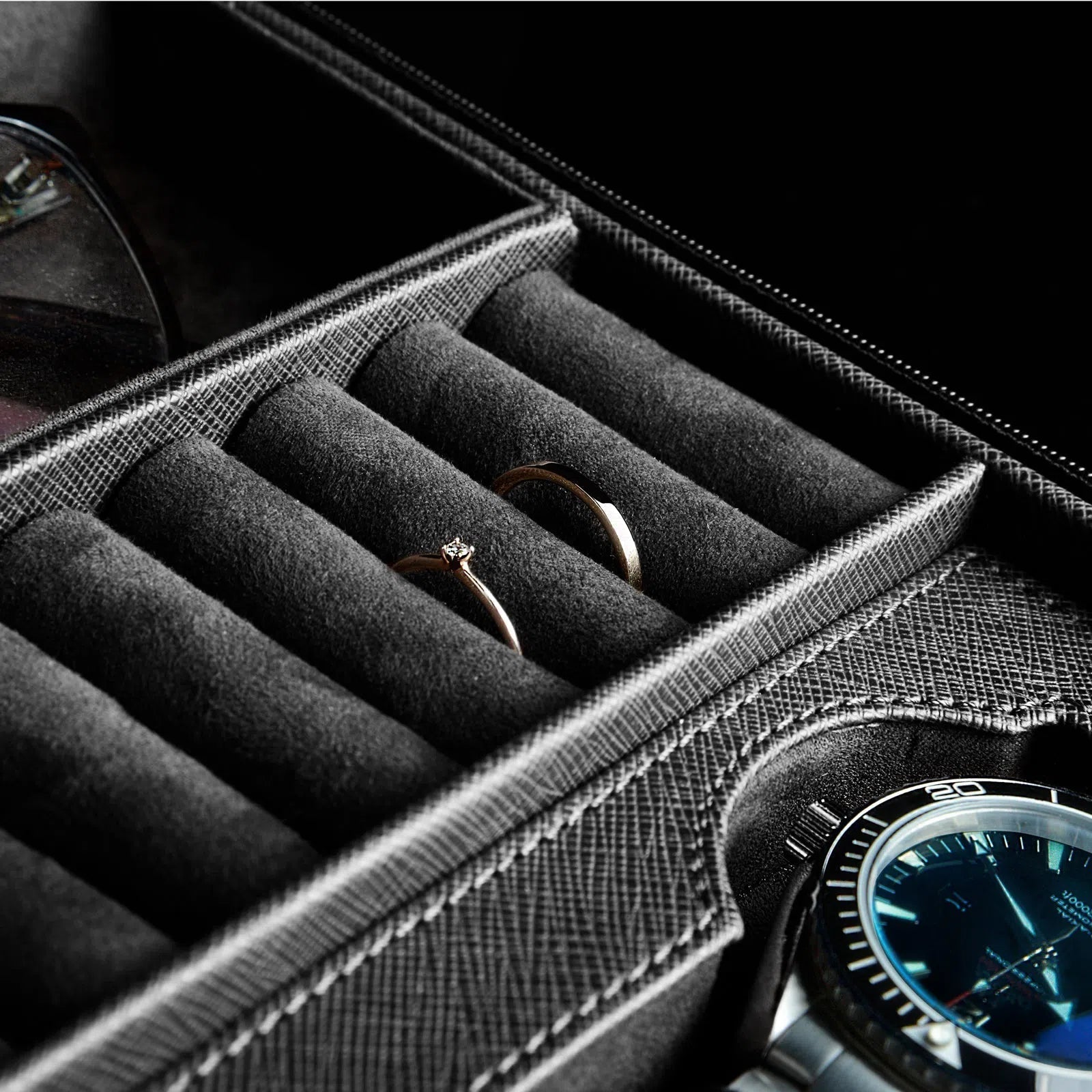Porta Orologi - Lifestyle Saffiano Nero-Le Remontoir-3