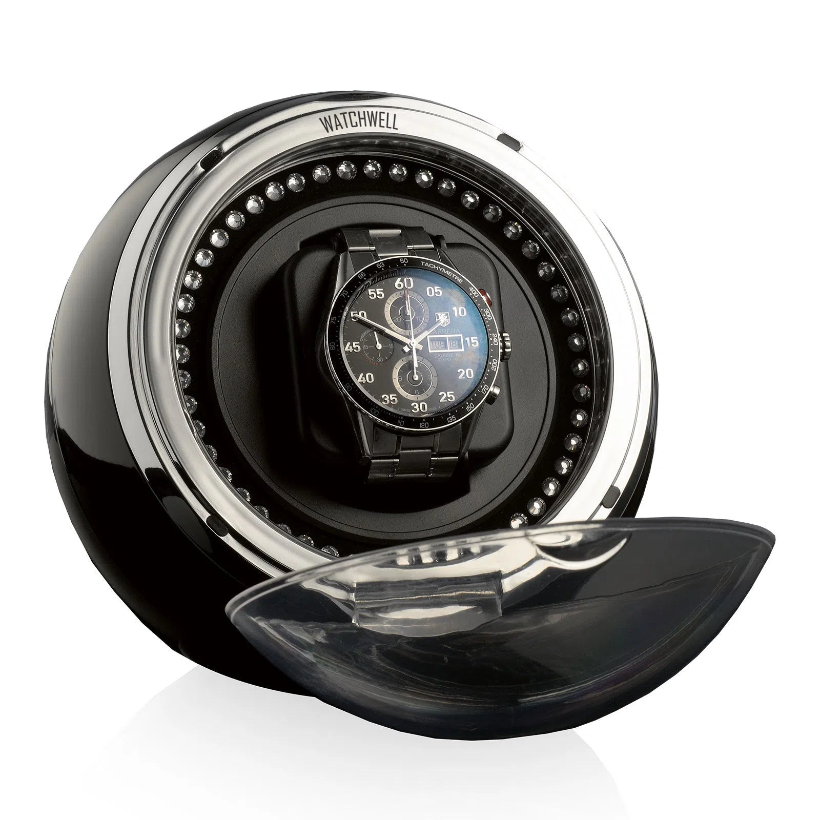 Carica Orologi Automatici - Globo Shine Led Nero / Blu-Le Remontoir-1