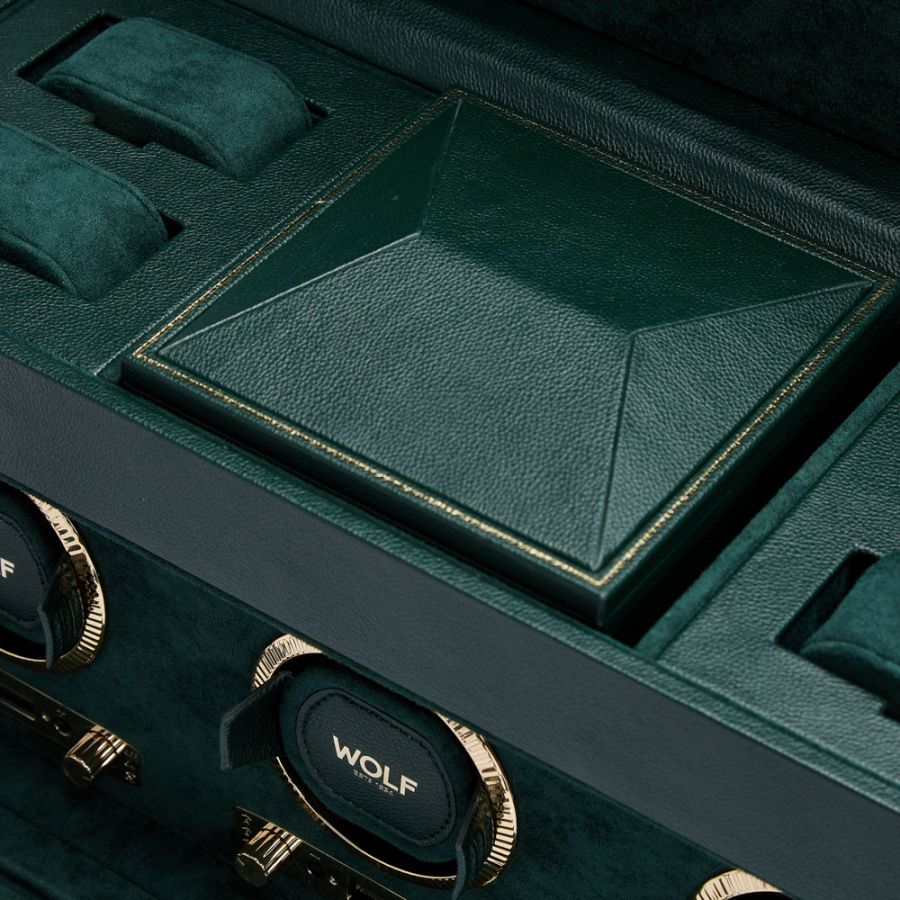 Carica orologi automatici triplo British Racing con porta orologi Verde-Le Remontoir-5