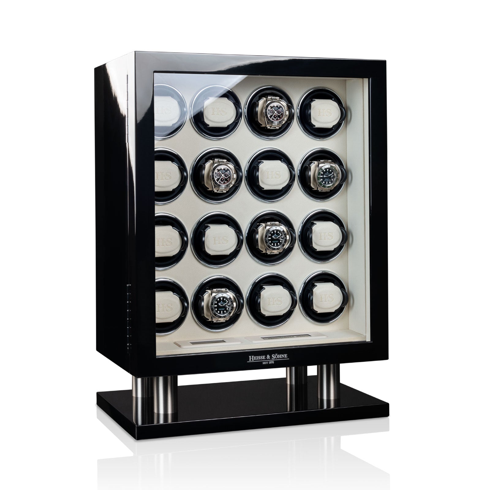 Carica Orologi Automatici - Collector 16 Nero Alta Lucentezza-Le Remontoir-1