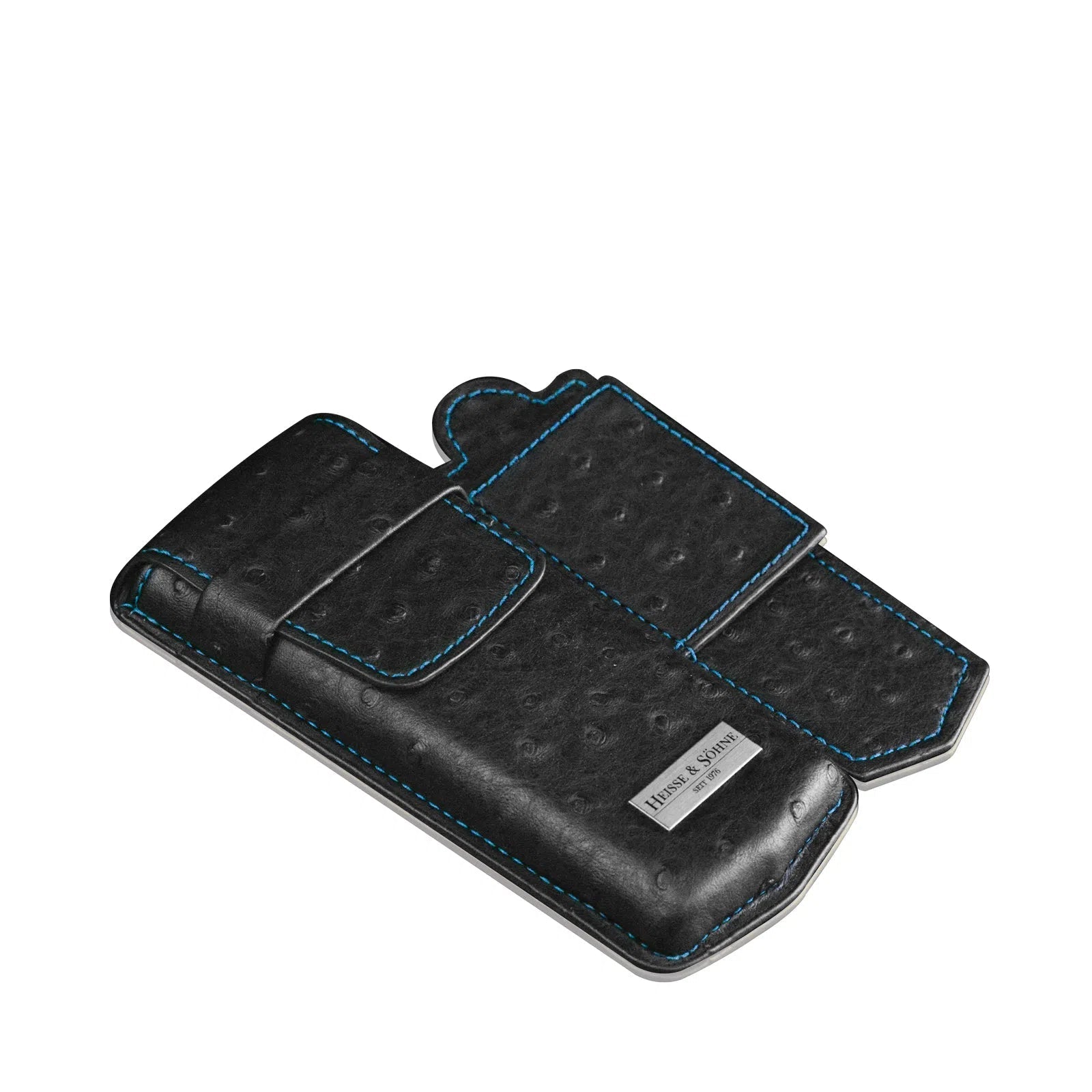 Porta Orologi - Astuccio Mondo Ostrich 1 Orologio Nero / Blu-Porta Orologi-2