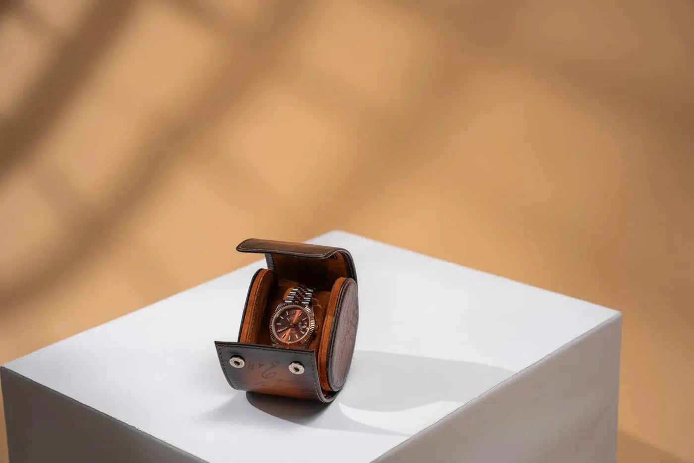 Porta orologi - Galata Pergamena Platino Tan Solo-Le Remontoir-2