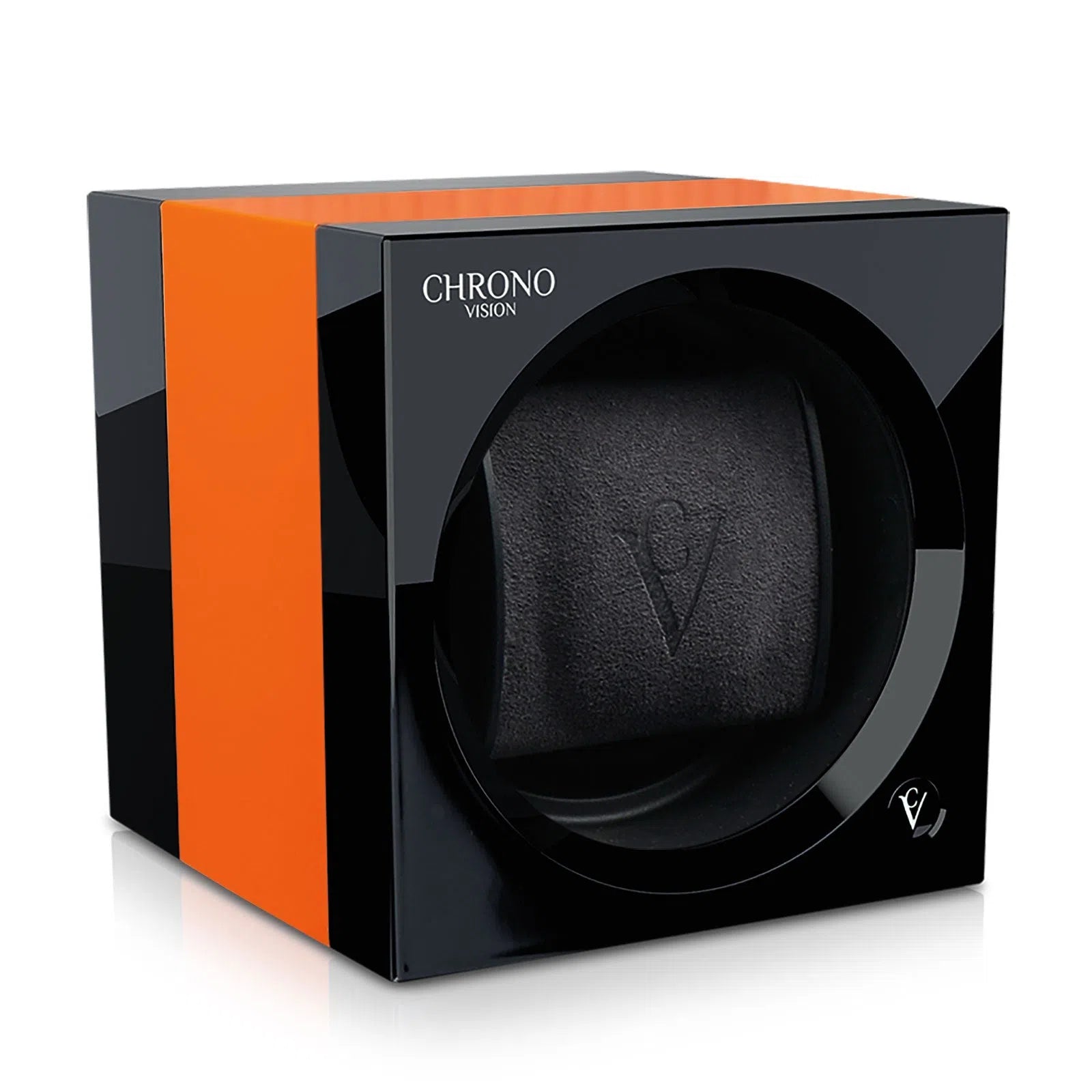 Carica Orologi Automatici - Chronovision One Nero Lucido / Arancione-Le Remontoir-1