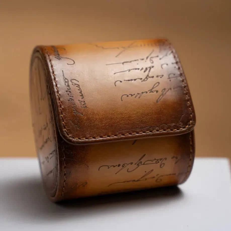 Porta Orologi - Galata Pergamena Platino Miele Marrone-Le Remontoir-1