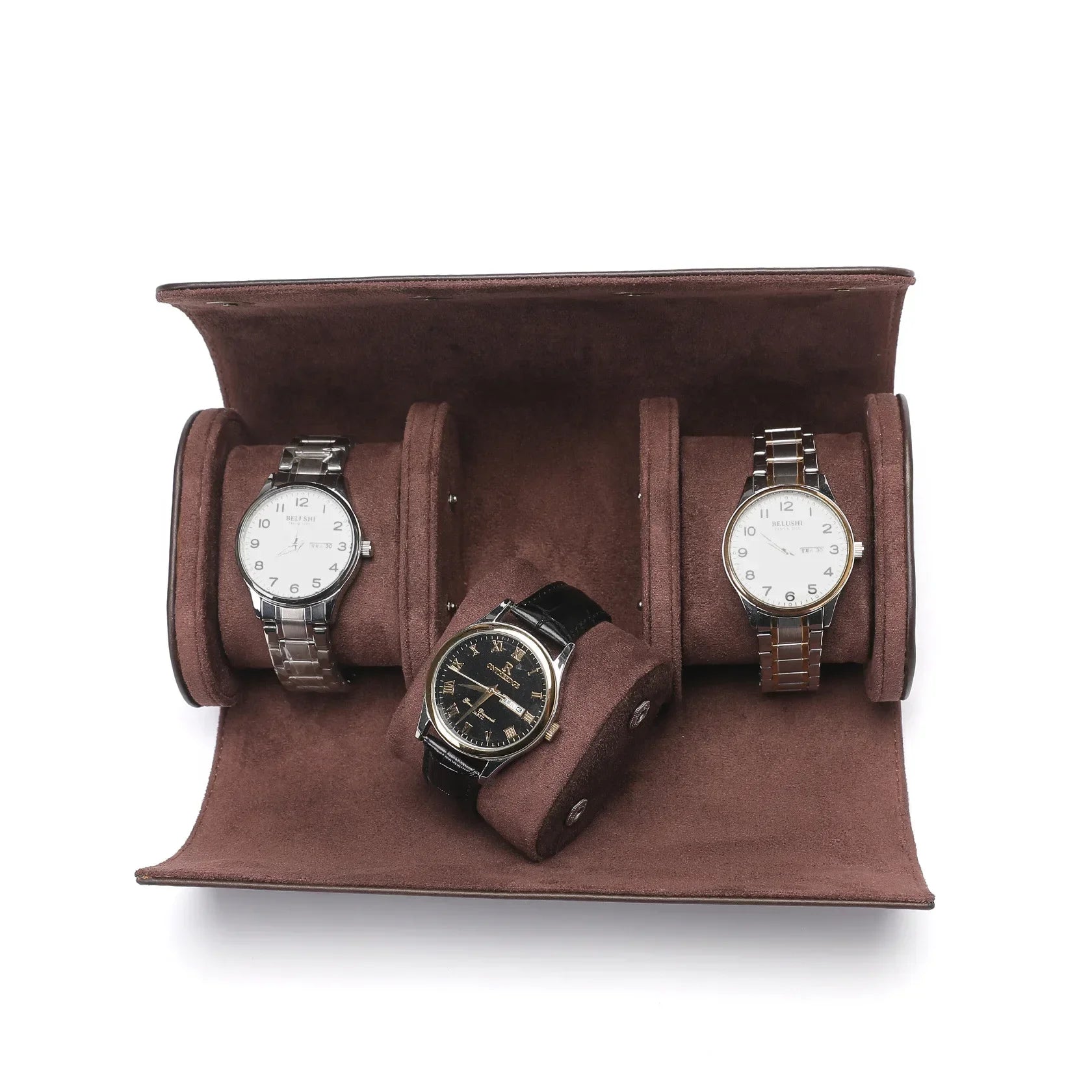 Astuccio – Pelle Marrone scuro triplo 4