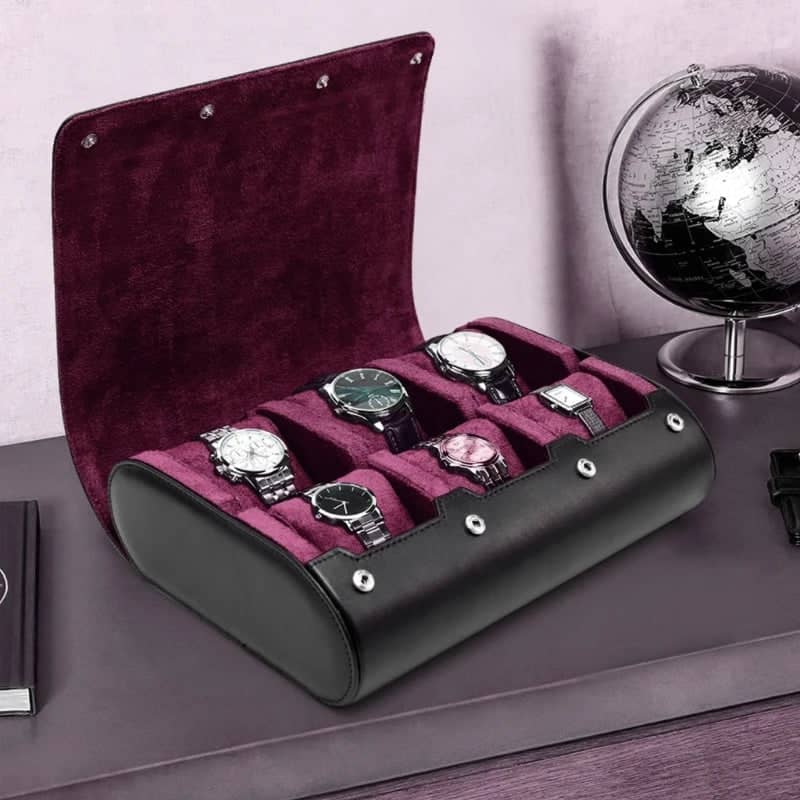 Custodia lussuosa viola per porta orologi-Le Remontoir-2