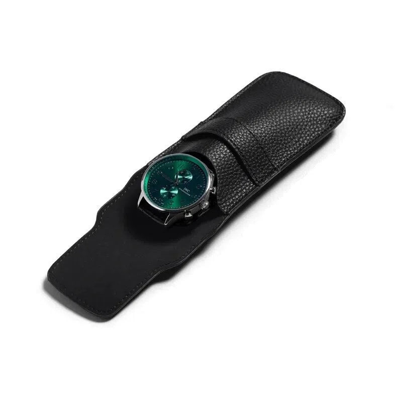 Custodia in pelle CRAQ nera per porta orologi-Le Remontoir-1