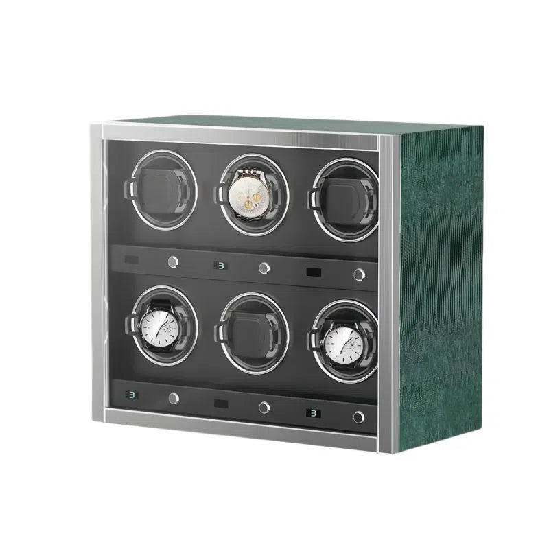 Carica Orologi Automatici Porta Orologi Sestetto Smeraldo Argentato-Le Remontoir-1