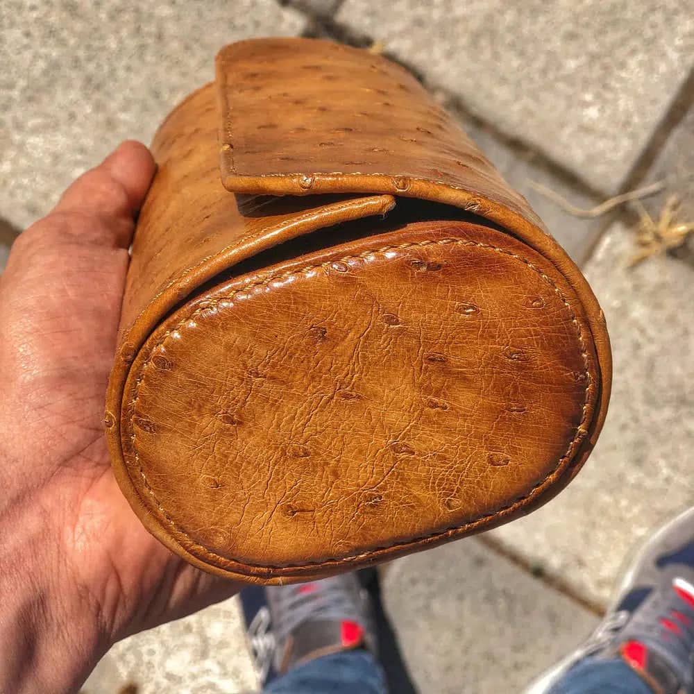 Porta orologi - Galata Ostrich Miele Marrone-Le Remontoir-5