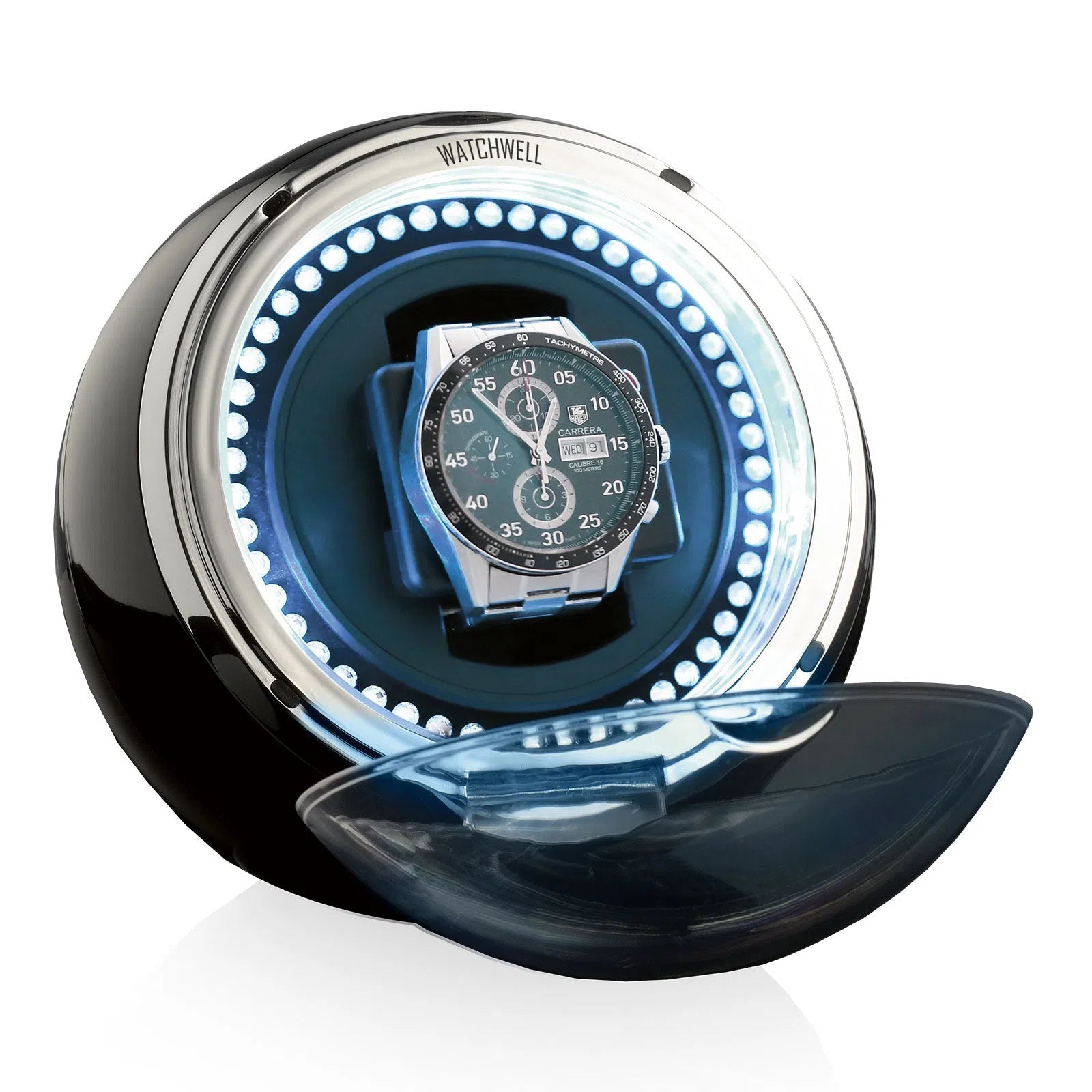Carica Orologi Automatici - Globo Shine Led Nero / Blu-Le Remontoir-2