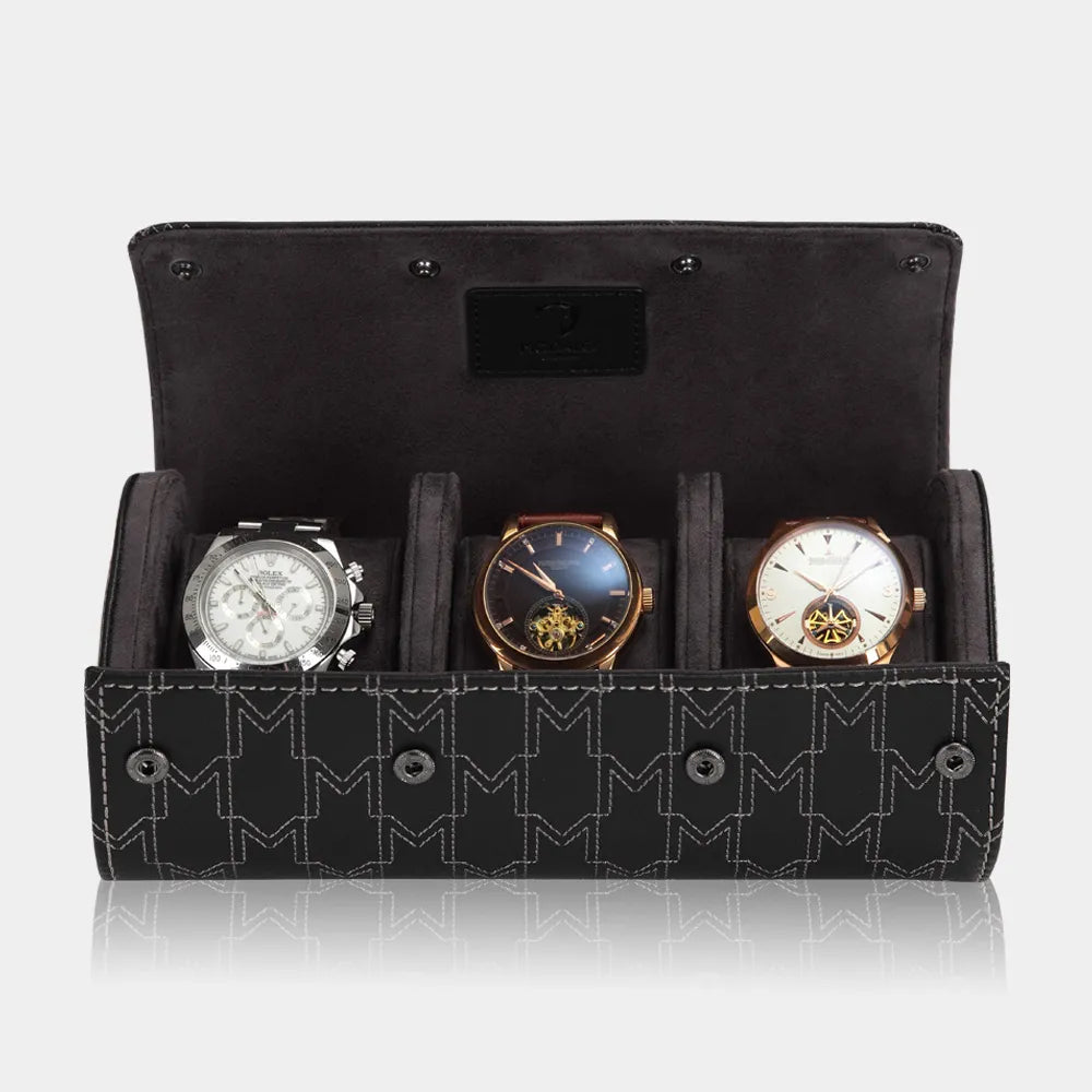 Porta Orologi - OPTIMUS 3 Orologi Nero / Bianco-Porta Orologi-2